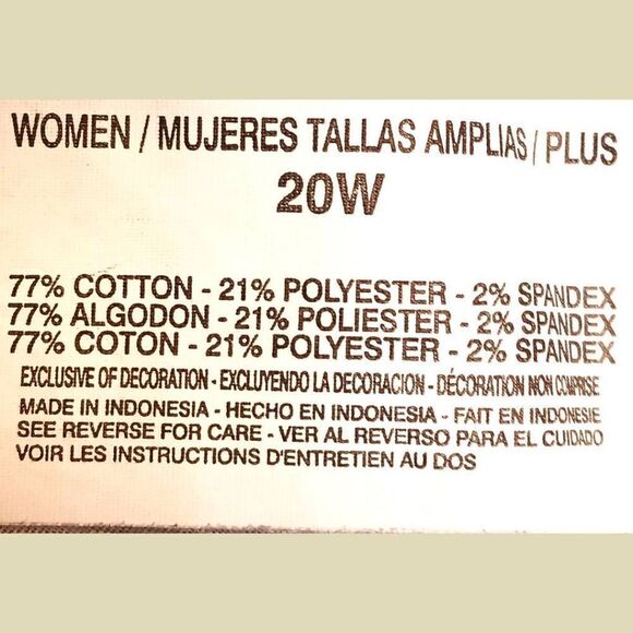 GLORIA VANDERBILT Plus Size Dark Blue Amanda Capri's 20W - Picture 7 of 9